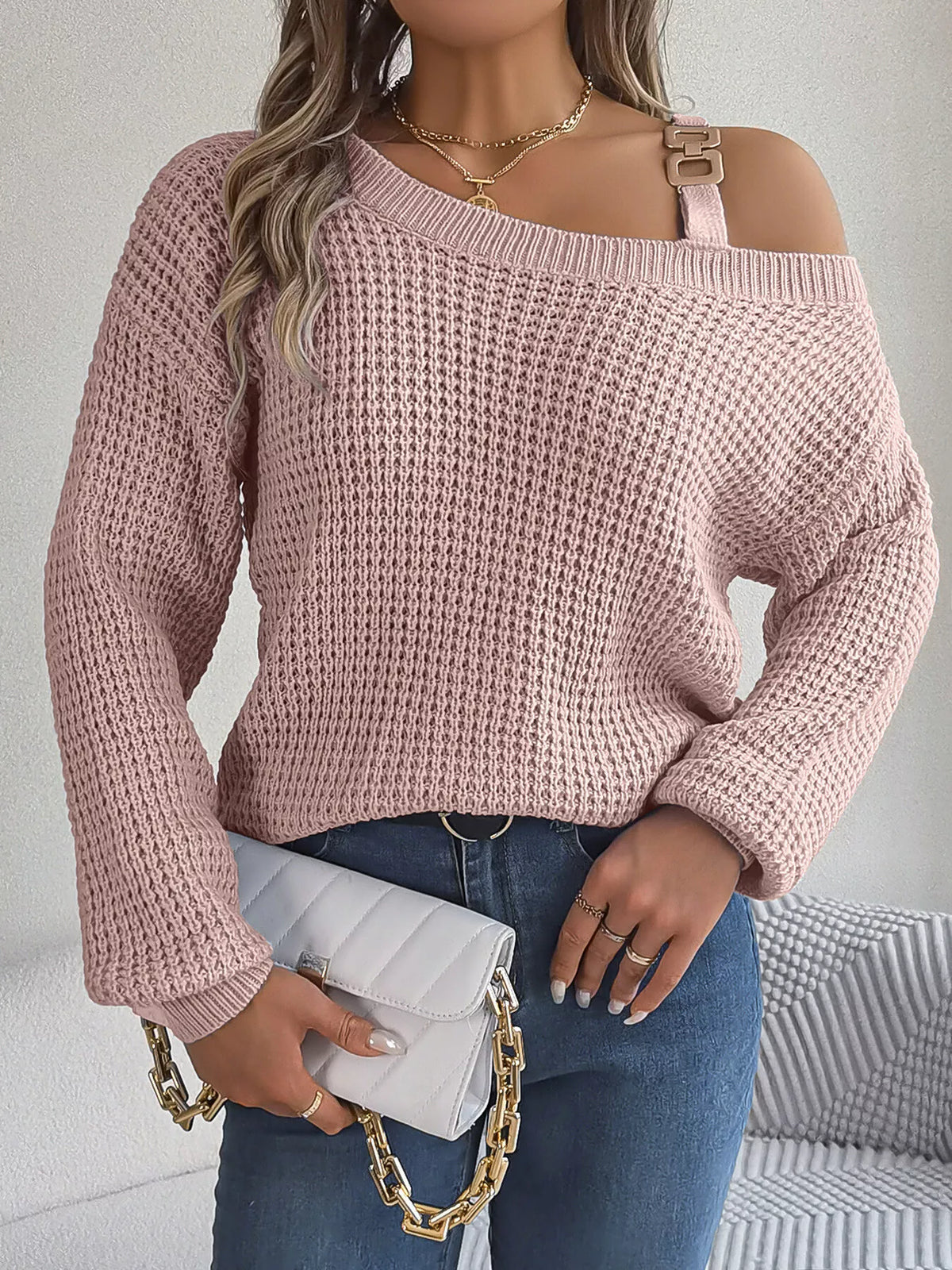 Parvati Asymmetrical Neck Long Sleeve Sweater — view 2