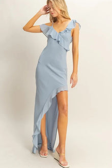 Venus Chiffon Ruffle Trim Midi Dress — thumbnail 5