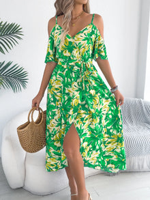 Venus Printed Cold Shoulder Midi Cami Dress — thumbnail 11