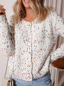 Vesta Textured Knit Button-Up Cardigan — thumbnail 7