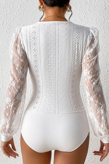 Brigid Eyelet Lace Long Sleeve Bodysuit — thumbnail 5