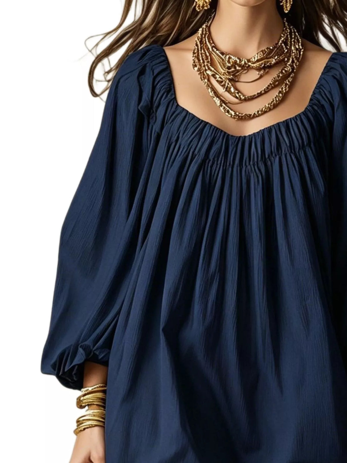 Oshun Flowy Balloon Sleeve Mini Dress — view 8
