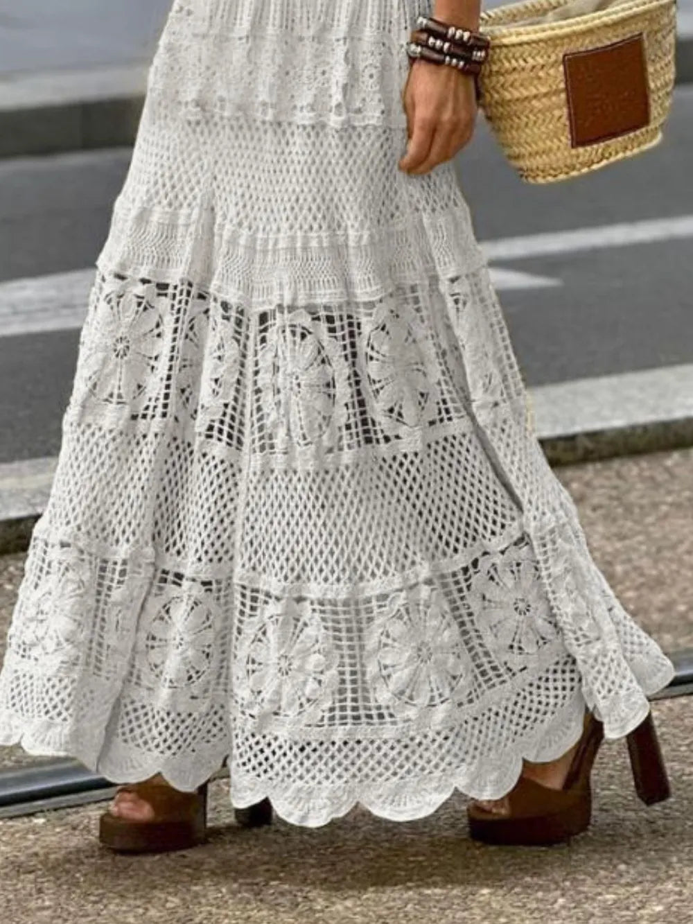 Morrigan Openwork Crochet Maxi Skirt — view 6