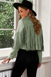 Athena Fringe Trim Lapel Collar Cropped Blazer — thumbnail 13