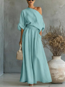 Maat One Shoulder Top and Wide Leg Pants Set — thumbnail 15