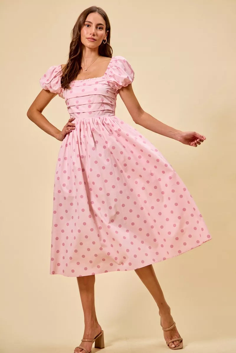 Venus Polka Dot Midi Dress — view 8