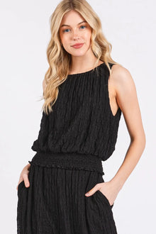 Sekhmet Textured Stretchy Crop Tank and Pants Set — thumbnail 6