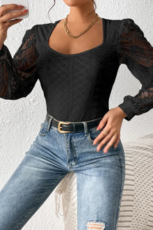 Brigid Eyelet Lace Long Sleeve Bodysuit — thumbnail 14