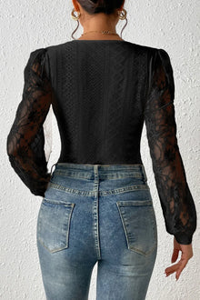 Brigid Eyelet Lace Long Sleeve Bodysuit — thumbnail 19