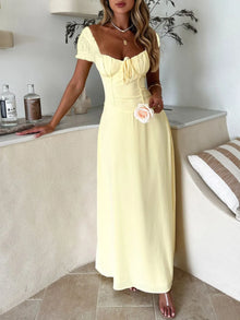 Oshun Sweetheart Neck Short Sleeve Maxi Dress — thumbnail 1