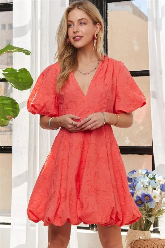Persephone Puff Sleeve Floral Dress — view 5