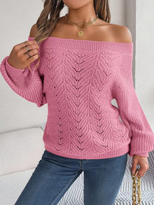 Gaia Openwork Off-Shoulder Sweater — thumbnail 25