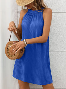 Ishtar Textured Grecian Neck Mini Dress — thumbnail 18