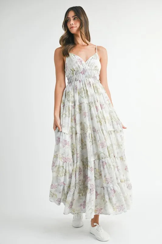 Persephone Floral Print Tiered Cami Maxi Dress — view 2
