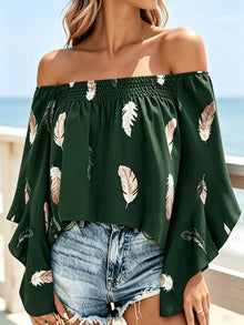 Eir Printed Off Shoulder Blouse — thumbnail 12