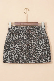 Freya Leopard Denim Mini Skirt — thumbnail 5