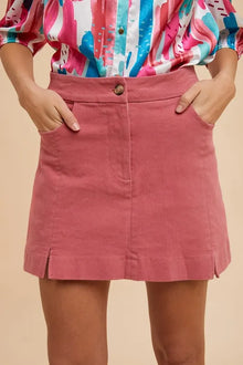 Kali Comfort Stretch Cotton Slit Detailed Mini Skirt — thumbnail 1