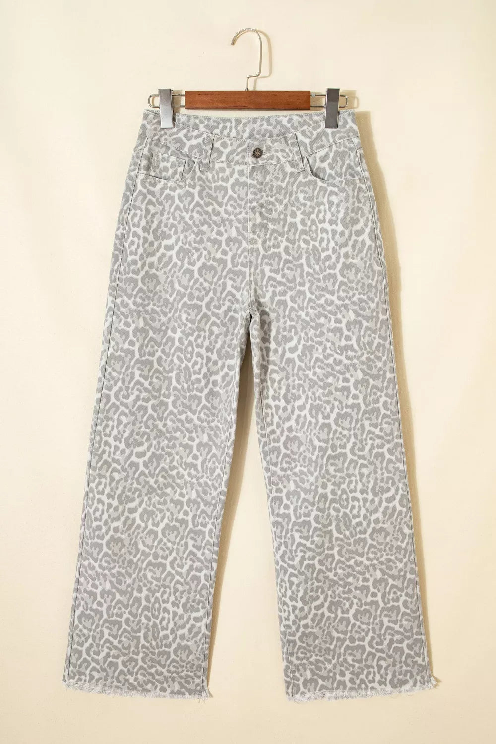 Freya Leopard Print Wide Leg Jeans — view 3