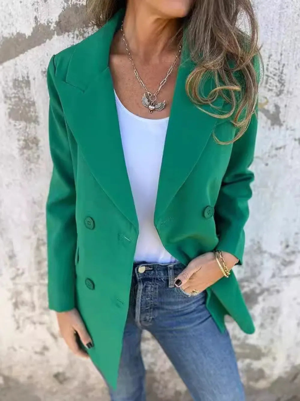 Athena Collared Neck Long Sleeve Blazer — view 7