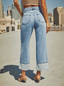 Eos High Waisted Straight Leg Rolled Jeans — thumbnail 18