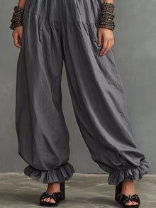 Bastet Smocked Ruffle Hem Wide Leg Pants — thumbnail 11