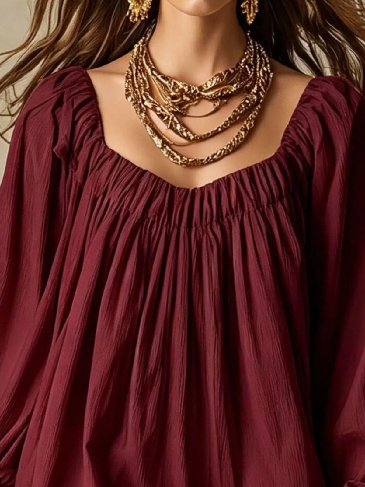 Oshun Flowy Balloon Sleeve Mini Dress — view 13