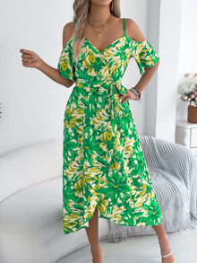 Venus Printed Cold Shoulder Midi Cami Dress — thumbnail 15
