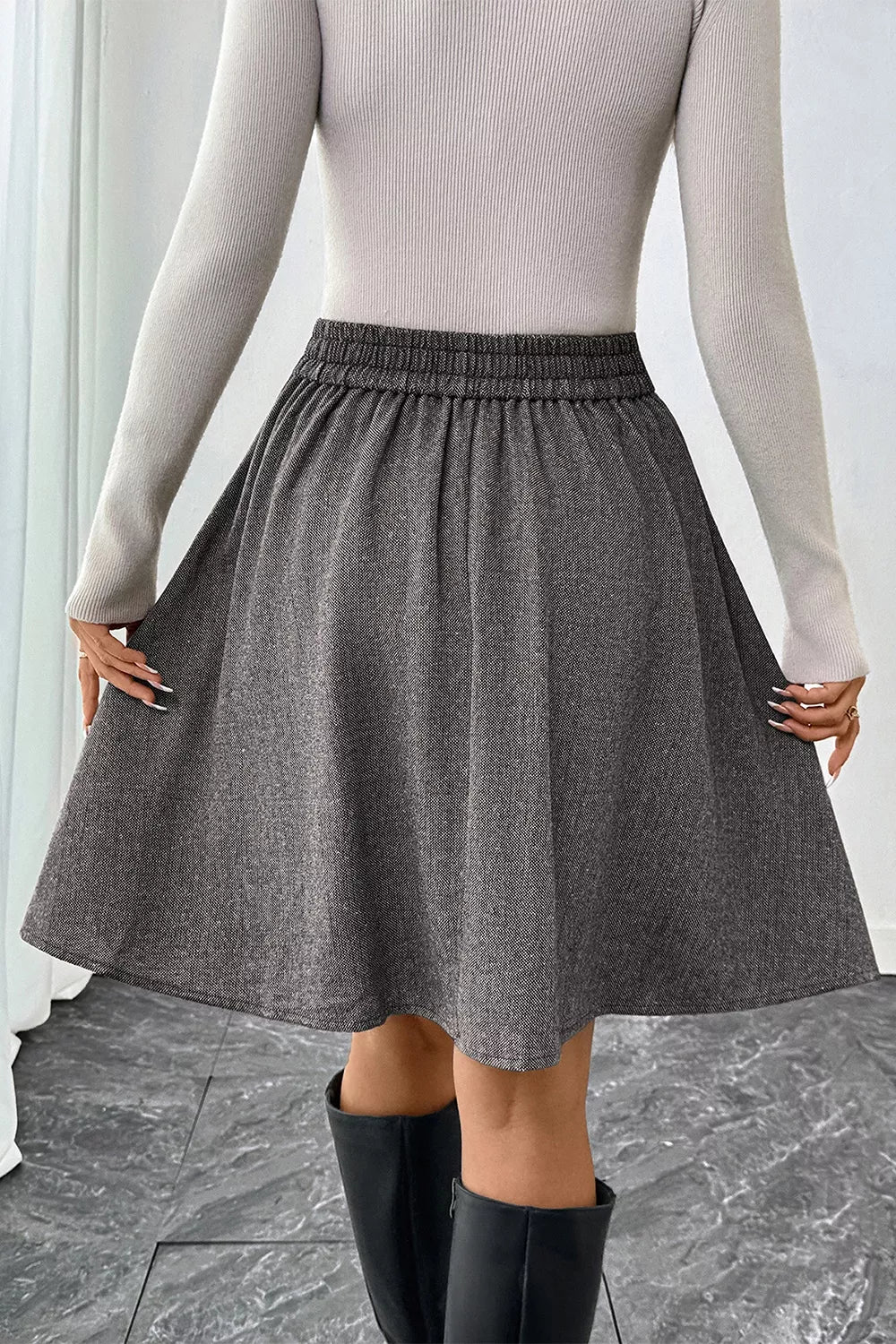Sekhmet A-Line Textured Skirt — view 6