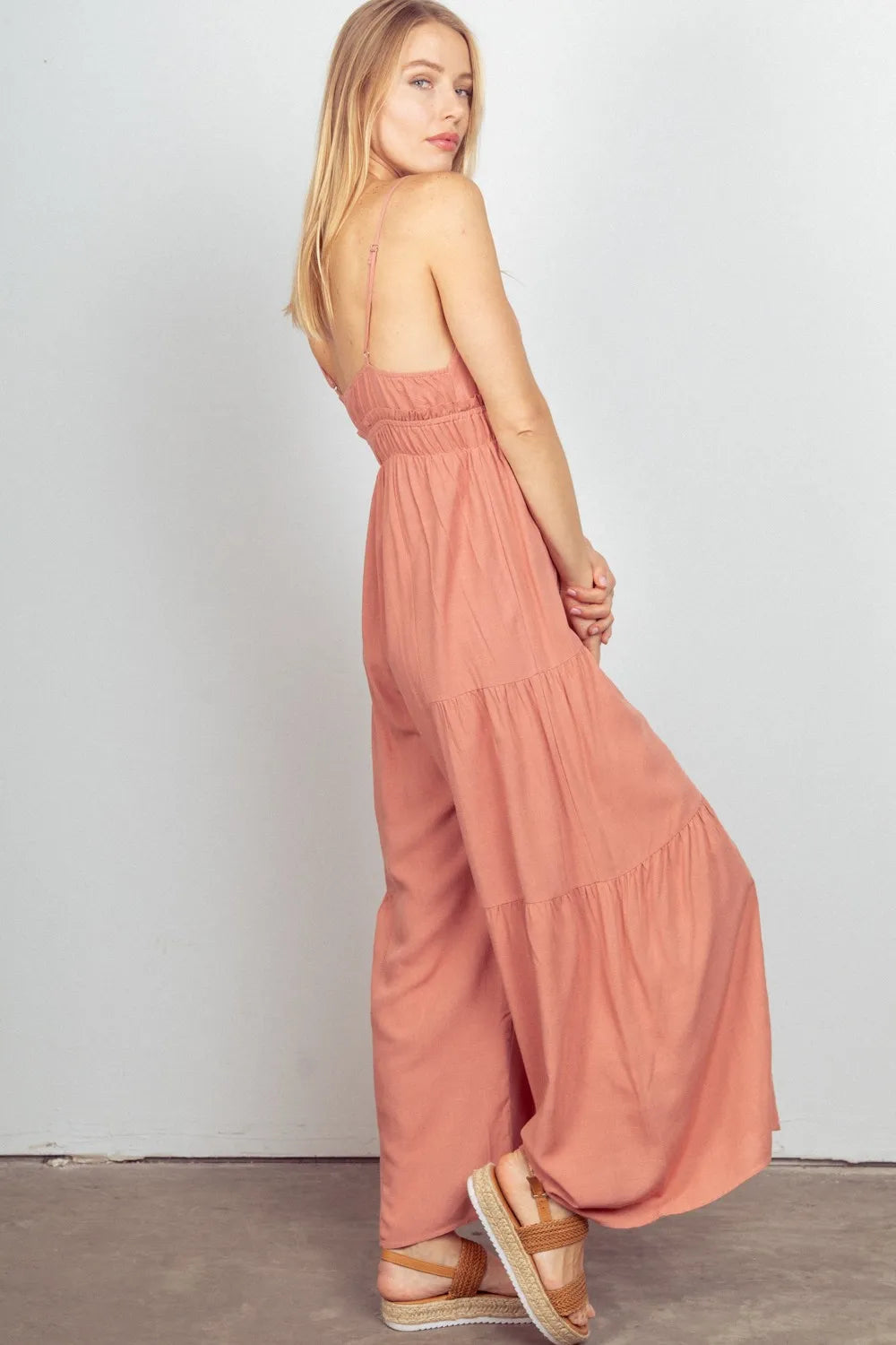Hera Sleeveless Ruched Wide Leg Jumpsuit — view 3