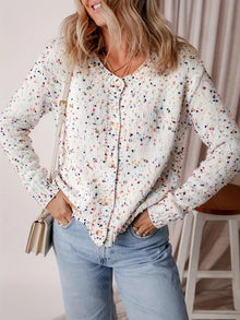 Vesta Textured Knit Button-Up Cardigan — thumbnail 5