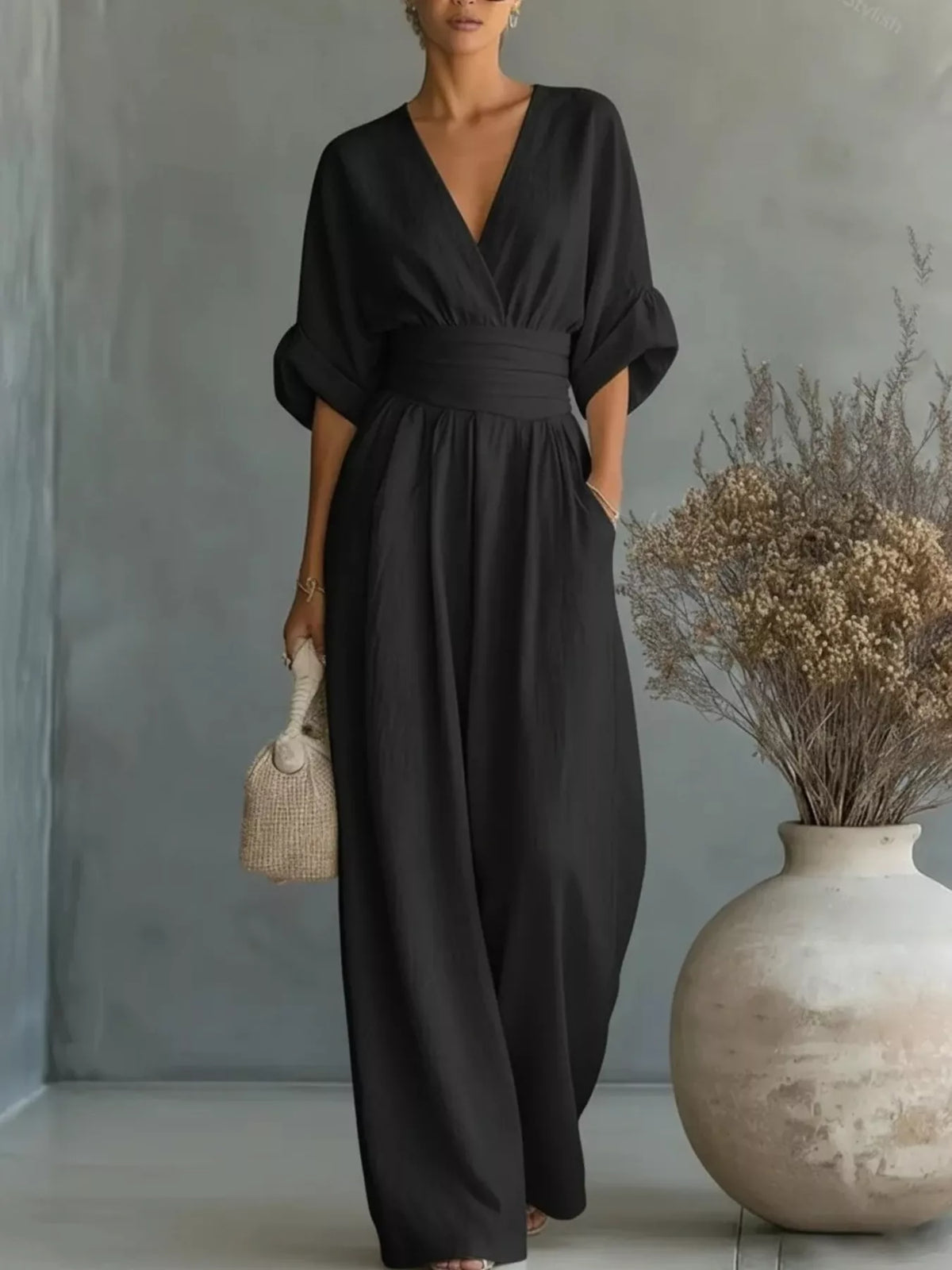 Hera Half Sleeve Wide Leg Jumpsuit — view 3
