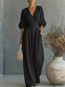 Hera Half Sleeve Wide Leg Jumpsuit — thumbnail 3
