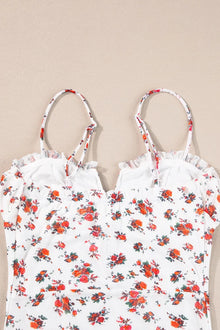Olwen Floral Frilled Trim Spaghetti Straps Bodysuit — thumbnail 6