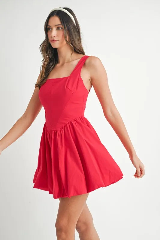 Maat Poplin Square Neckline Bubble Mini Dress — view 4