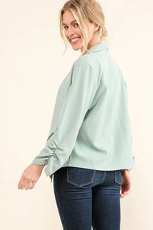 Juno Stretch Non-Wrinkled Basic Open-Front Blazer — thumbnail 5