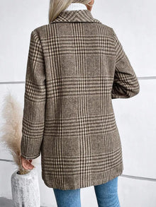 Durga Plaid Collared Neck Long Sleeve Jacket — thumbnail 6