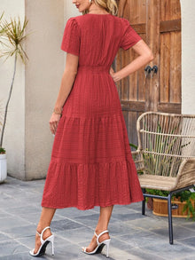 Sekhmet Tiered Notched Short Sleeve Dress — thumbnail 18