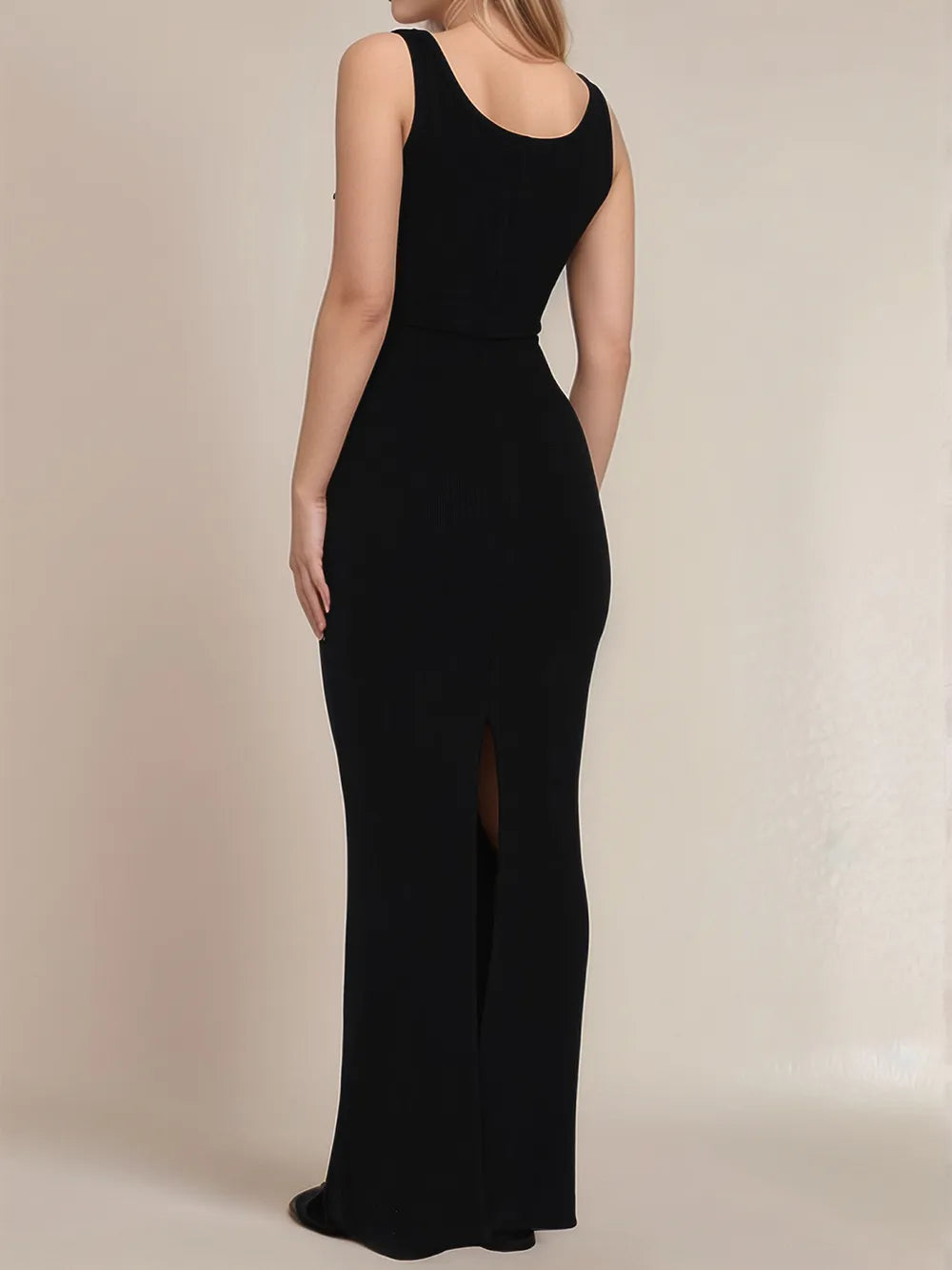 Bastet Side Slit Wide Strap Maxi Dress — view 3