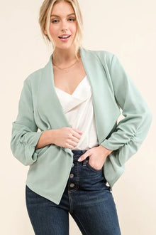 Juno Stretch Non-Wrinkled Basic Open-Front Blazer — thumbnail 1