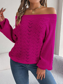 Gaia Openwork Off-Shoulder Sweater — thumbnail 29
