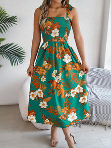 Persephone Smocked Floral Tie Shoulder Midi Dress — thumbnail 14