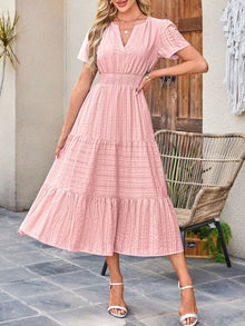 Sekhmet Tiered Notched Short Sleeve Dress — thumbnail 2