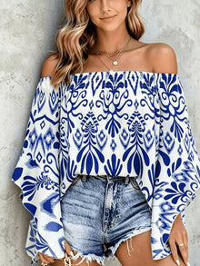 Eir Printed Off Shoulder Blouse — thumbnail 9