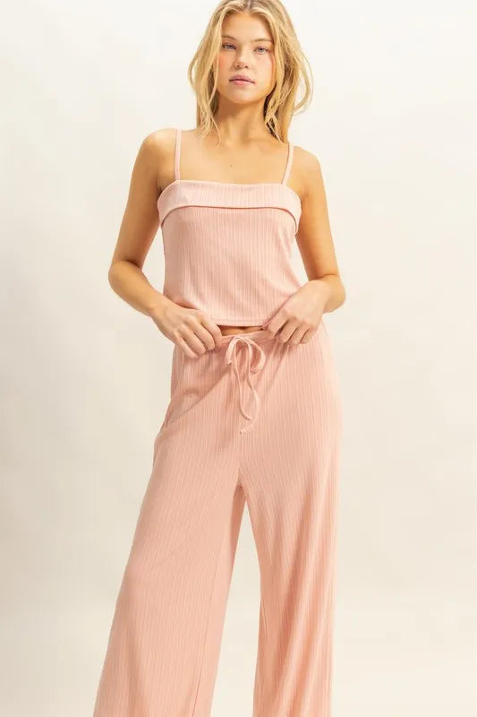 Vesta Rib Knit Cami Top and Pants Set — view 2