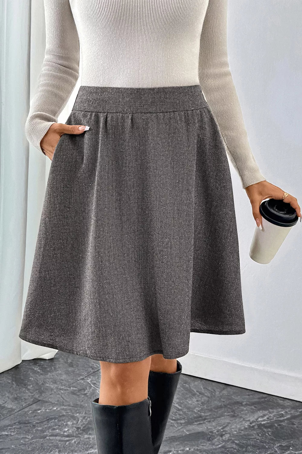Sekhmet A-Line Textured Skirt — view 8
