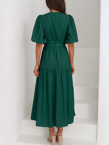 Persephone V-Neck Puff Sleeve Midi Dress — thumbnail 24