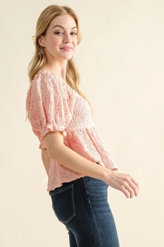 Ishtar Lovely Textured and Smocked Top — view 2