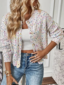 Vesta Textured Knit Button-Up Cardigan — thumbnail 3