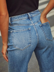 Eos High Waisted Straight Leg Rolled Jeans — thumbnail 3