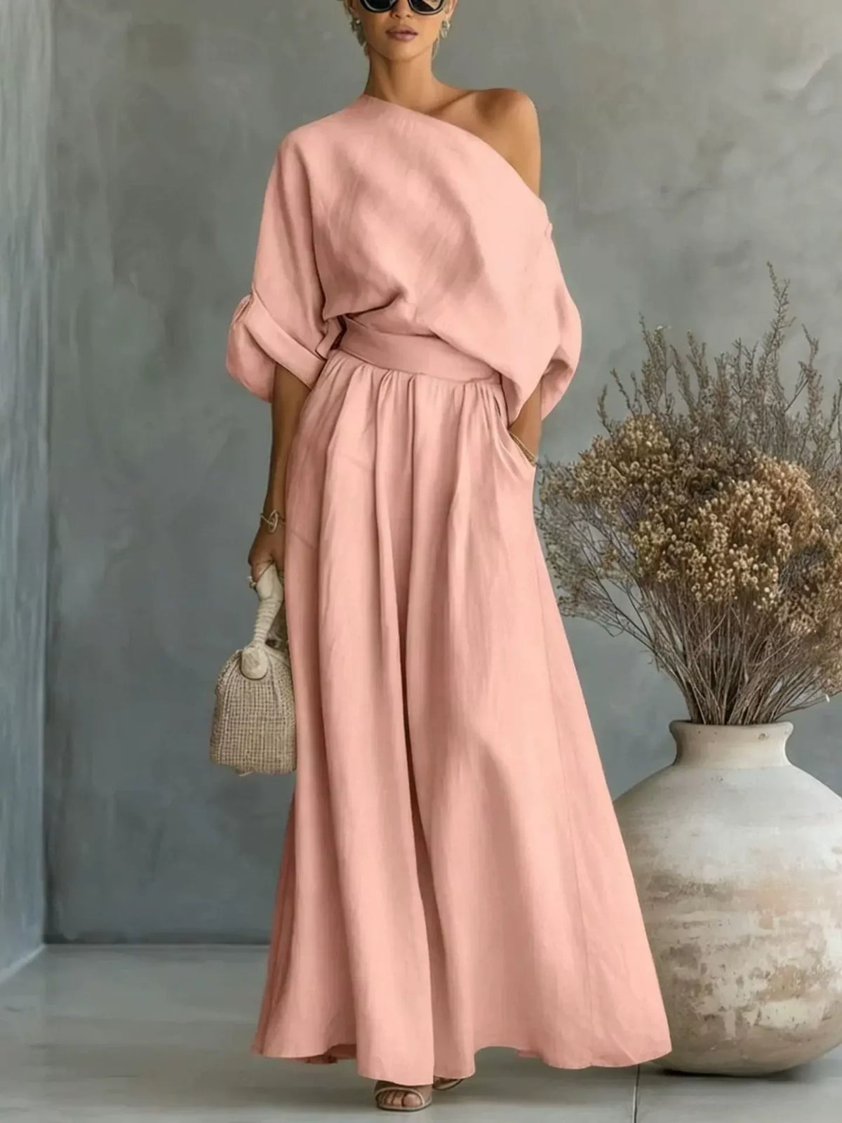 Maat One Shoulder Top and Wide Leg Pants Set — view 13
